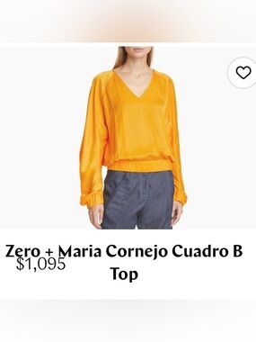 Zero + Maria Cornejo Cuadro B Top in rich yellow-to-orange tones